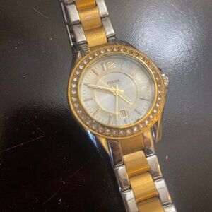 Fossil Two-Tone, Three-Hand Stainless Steel Watch